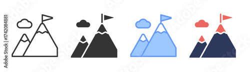 Challenge icon set multiple style collection