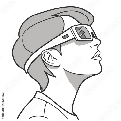 Person using augmented reality glasses