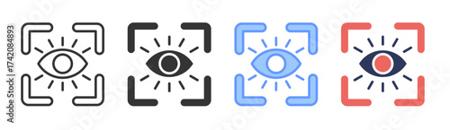 Focus icon set multiple style collection