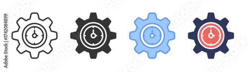 Efficiency icon set multiple style collection
