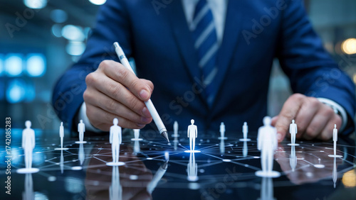 Strategic business planning for success with human resources connecting talent in a network with cutting-edge technology for innovation and growth