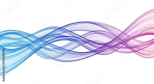 Dynamic intertwining of blue and pink hues creating an elegant abstract flow effect with