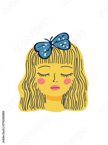 vector illustration dreamy woman face illustration