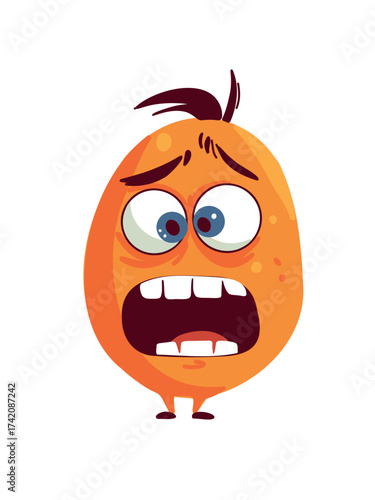 vector illustration whimsical shocked emoji art