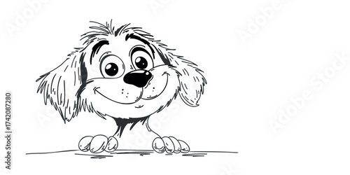 vector illustration playful hand drawn dog