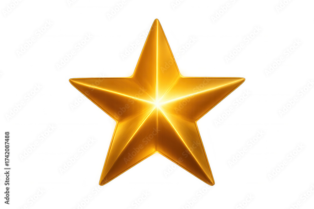 Obraz premium Golden star symbol representing excellence, achievement, success, quality, rating, premium, winning, ranking on transparent background