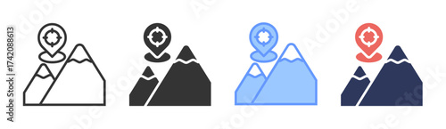 Mission icon set multiple style collection