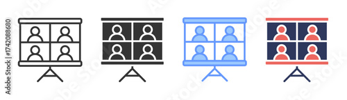 Training icon set multiple style collection
