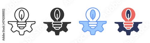 Efficiency icon set multiple style collection