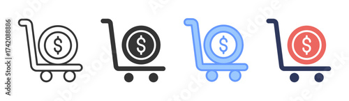 Sales icon set multiple style collection