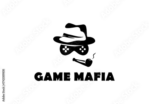 abstract mafia game vector logo design