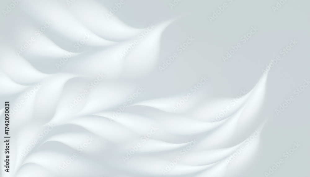 Fototapeta premium Soft Waves of White Form an Abstract Pattern on Light Background