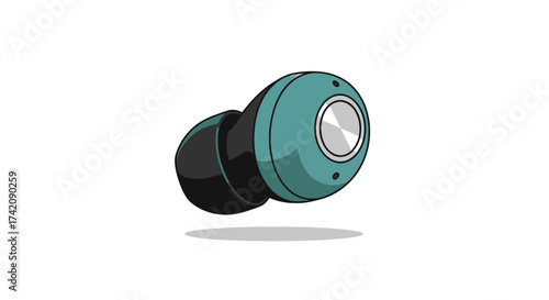 Modern wireless earbud illustration for advanced personal audio, representing sleek design and convenient portable listening technology