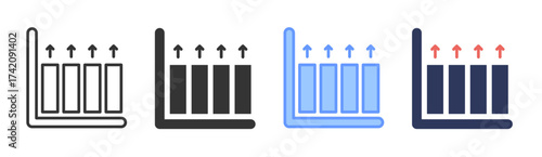 Growth icon set multiple style collection