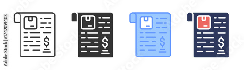 Expense icon set multiple style collection