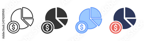 Budget icon set multiple style collection