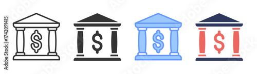 Capital icon set multiple style collection