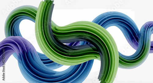 Abstract wave composition with vibrant blue green and purple hues enhancing visual appeal
