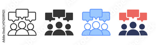Meeting icon set multiple style collection