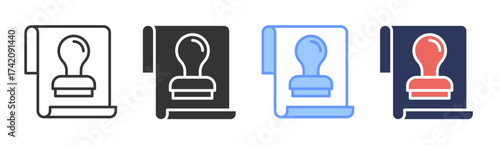 Contract icon set multiple style collection