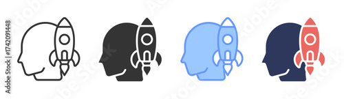 Innovation icon set multiple style collection