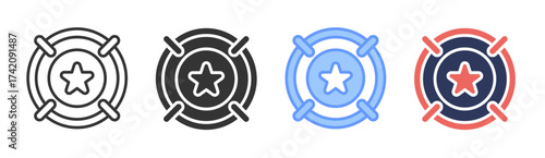 Mission icon set multiple style collection