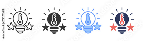 Opportunity icon set multiple style collection