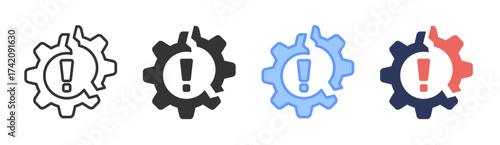 Failure icon set multiple style collection