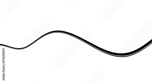 Simple curvy line illustration with white background for minimalist designs and layouts