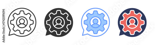 Management icon set multiple style collection