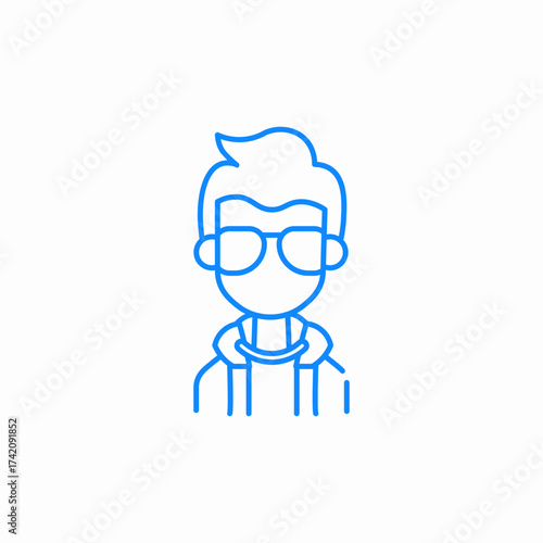 cool guy sunglasses icon sign vector