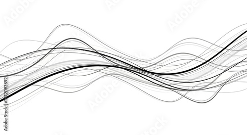 Dynamic grayscale wave patterns creating a visually captivating abstract composition