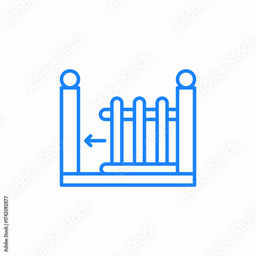 gates closing icon sign vector