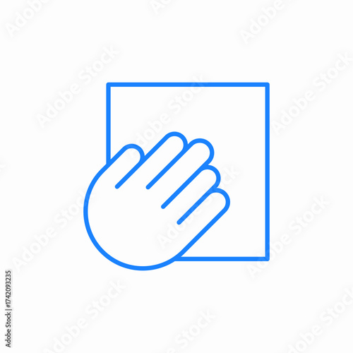 hand wiping surface icon sign vector