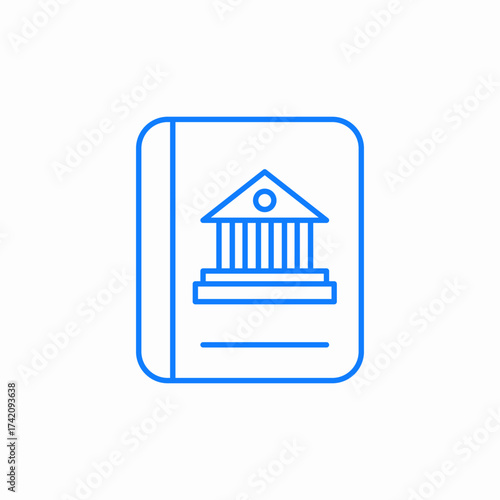library books blue icon sign vector