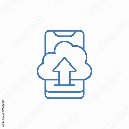 mobile upload icon sign vector