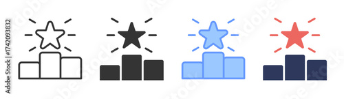 Leardership icon set multiple style collection