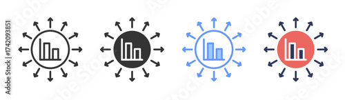 Growth icon set multiple style collection