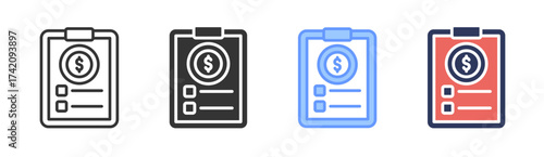 Budget icon set multiple style collection