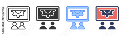 Training icon set multiple style collection