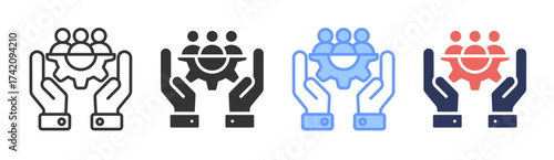 Management icon set multiple style collection