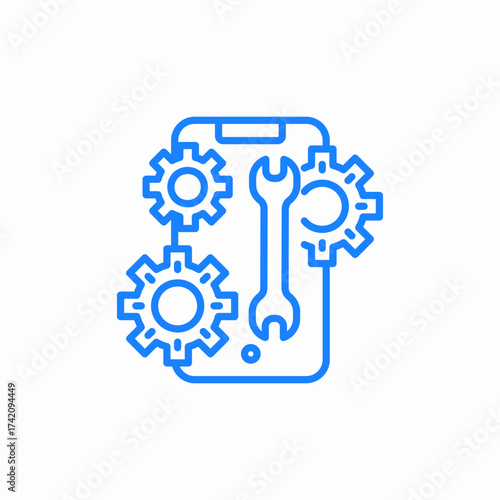 smartphone settings and configuration icon sign vector