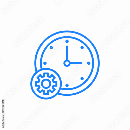 time clock settings icon sign vector