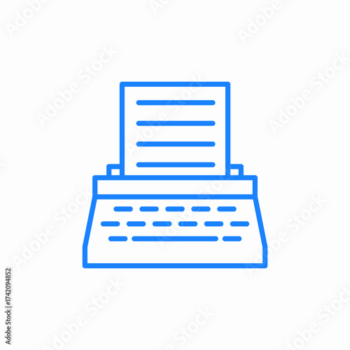typewriter and letter printing icon sign vector