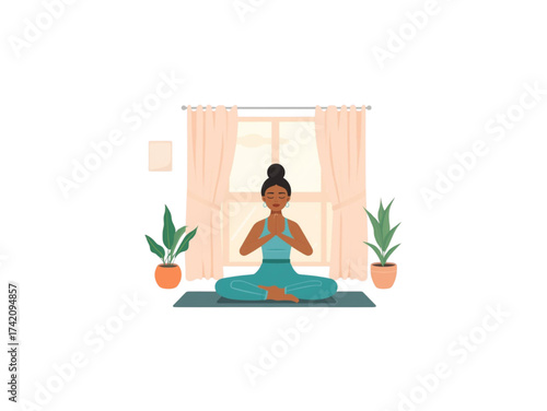 yoga woman in lotus position