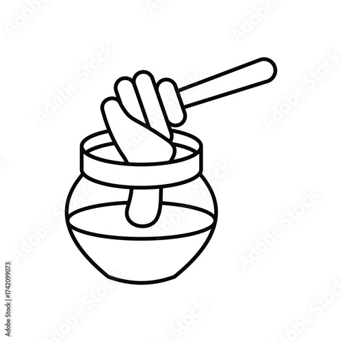 Honey Jar icon clean and modern vector illustration