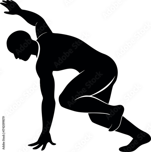 Dynamic Sprint: A determined athlete in full stride, poised for the next surge, embodies the spirit of competition and unwavering focus.