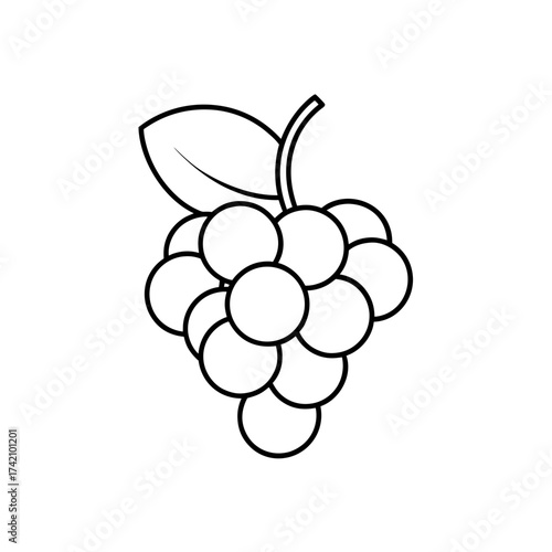 Outline drawing of a bunch of grapes fruit silhouette