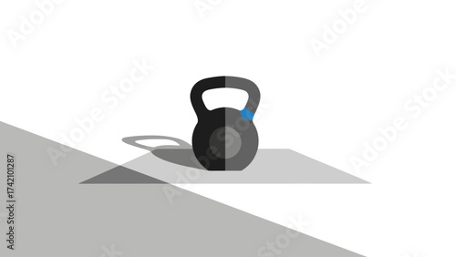 Minimalist Kettlebell Icon: Weight Training, Fitness, and Gym Equipment Vector.
