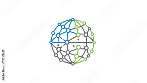 Global Network Connection Icon: Modern Digital Technology and Communications Vector.